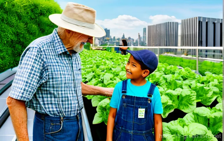 녹색산업 실기와 이론 준비 과정 - **Prompt 1: Sustainable Urban Farming Innovation**
    A vibrant, sun-drenched rooftop garden in a m...