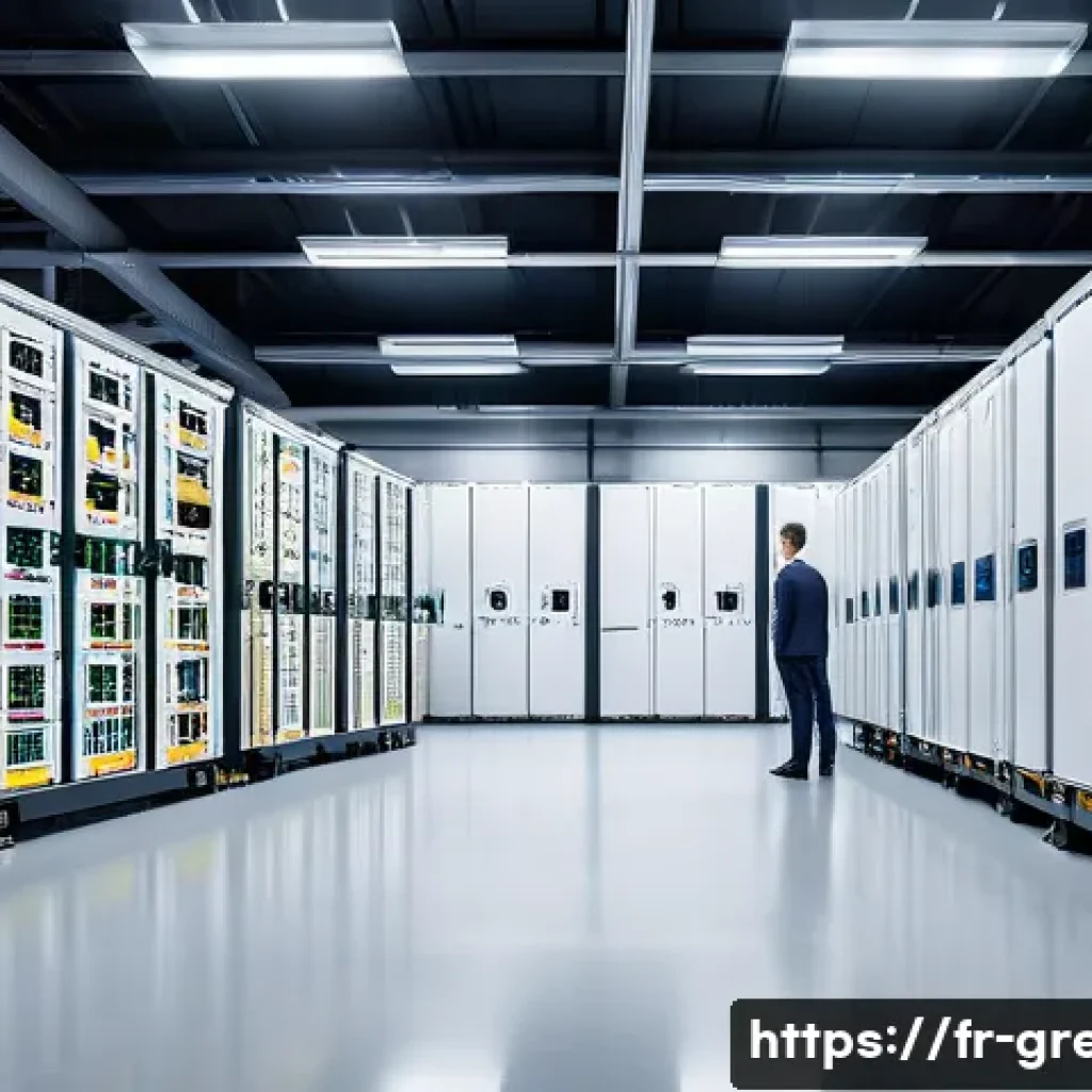 녹색산업 분야의 최신 동향 - A modern renewable energy storage facility showcasing advanced lithium-ion and flow batteries in a s...