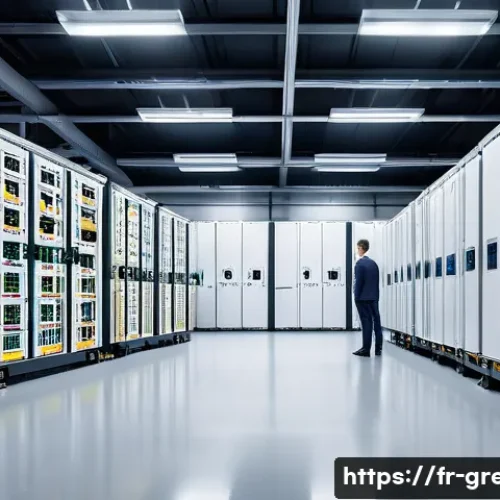 녹색산업 분야의 최신 동향 - A modern renewable energy storage facility showcasing advanced lithium-ion and flow batteries in a s...