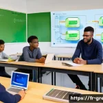 녹색산업 직무에 필요한 학습법 - A detailed and vibrant image of a modern green energy training workshop in a French classroom settin...
